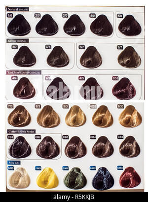 Il colore dei capelli di campioni di variazione di moda Foto Stock