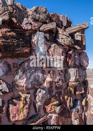 Casa di agata rovina, lunghi Log e casa di agata sentieri, Parco Nazionale della Foresta Pietrificata, Arizona. Foto Stock