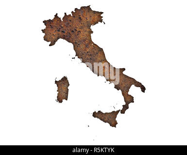 Mappa di Italia su texturer Foto Stock