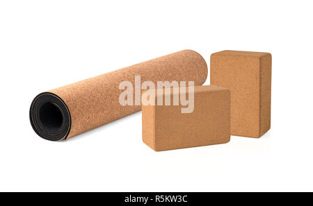 Lo Yoga Cork Mat Premium e Eco Friendly Foto Stock