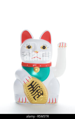 Maneki Neko-white Foto Stock