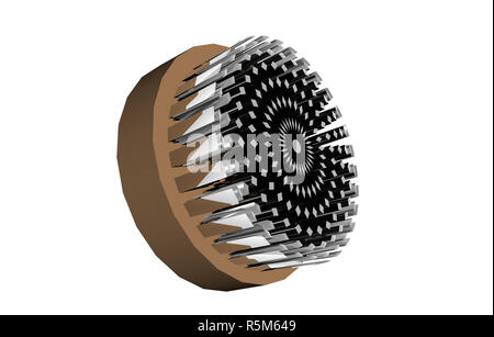 Spazzola di filo metallico rilasciato Foto Stock