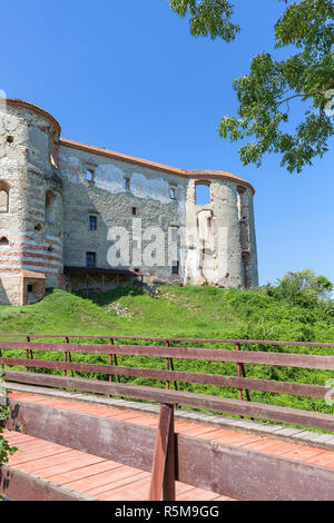 Castello rinascimentale, edificio di difesa, ruderi, in una giornata di sole, Lublino voivodato, Janowiec ,Polonia Foto Stock