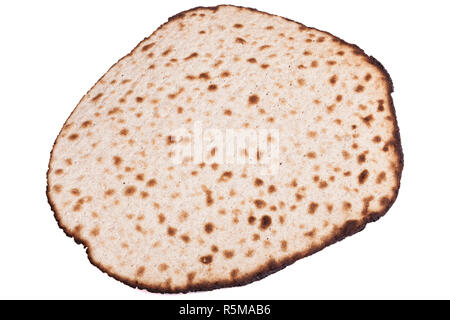 Round Matza su bianco Foto Stock