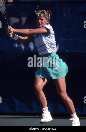 Chris Evert concorrenti negli Stati Uniti Aperto in Flushing Meadows durante gli anni ottanta. Foto Stock