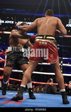 Joe Joyce sconfigge Joe Hanks durante il Heavyweight Championship bout al Staples Center di Los Angeles. Stampa foto di associazione. Picture Data: Sabato 1 dicembre, 2018. Vedere PA storia boxing di Los Angeles. Foto di credito dovrebbe leggere: Lionel Hahn/PA FILO Foto Stock