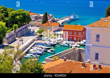 Fosa famoso porto di Zadar vista aerea Foto Stock