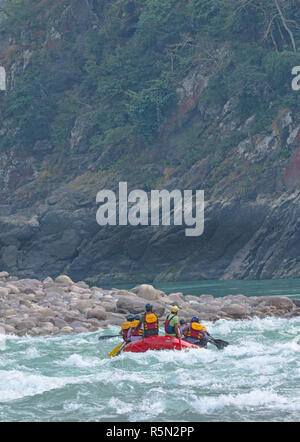 Rafting a Rishikesh Foto Stock