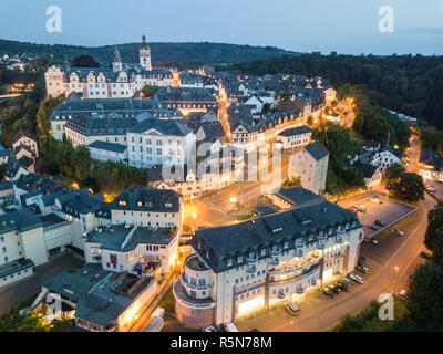 Città vecchia di weilburg di notte,germania Foto Stock