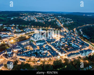 Città vecchia di weilburg di notte,germania Foto Stock