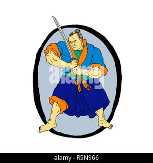 Samurai Warrior Katana Enso Foto Stock