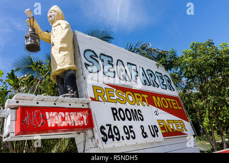 Florida Key Largo Florida Keys, US Highway Route 1, Overseas Highway, Seafarer Resort Motel, hotel, motel sulla strada, alloggio, bilancio, famiglia genitori pa Foto Stock