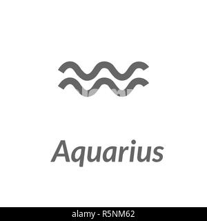 Il Water-Bearer aquarius cantare. Star constellation elemento vettore. Età di Aquarius costellazione di simboli dello zodiaco su sfondo chiaro. Foto Stock