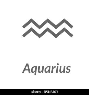 Il Water-Bearer aquarius cantare. Star constellation elemento vettore. Età di Aquarius costellazione di simboli dello zodiaco su sfondo chiaro. Foto Stock