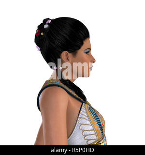 Nefertiti egiziano con i capelli Foto Stock