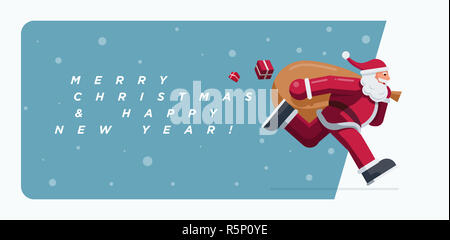 Santa Claus in esecuzione Foto Stock