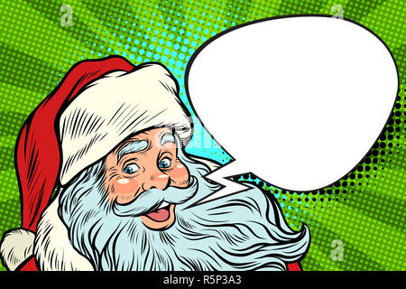 Santa Claus cartoon bolla, auguri di Natale Foto Stock