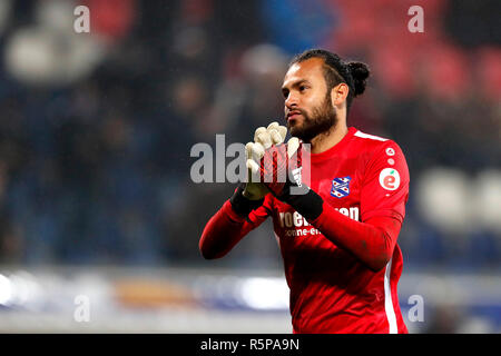 HEERENVEEN , Calcetto , 01-12-2018 , Abe Lenstra stadium , Stagione 2018 / 2019 , olandese Eredivisie, SC Heerenveen portiere Warner Hahn durante la partita SC Heerenveen - Fortuna Sittard Foto Stock