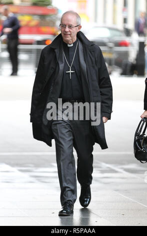 Londra, Regno Unito, 2 dicembre 2018. Justin Welby arcivescovo di Canterbury visto negli studi della BBC per l'Andrew Marr Show crediti: Foto Stock