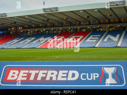 Hampden Park, Glasgow, Regno Unito. 2° dic, 2018. Scottish finale di League Cup, celtica versus Aberdeen; vista generale di Hampden Park Stadium prima tifosi arrivano Credito: Azione Sport Plus/Alamy Live News Foto Stock