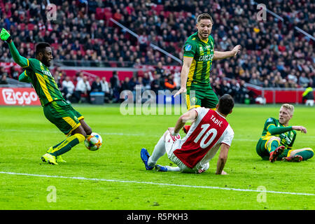 AMSTERDAM, Paesi Bassi, 02-12-2018, calcio, Johan Cruijff ArenA, eredivisie Olandese, stagione 2018/2019, , durante la partita Ajax - ADO, Punteggio finale : 5-1 Foto Stock