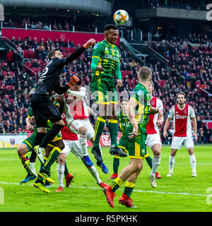 AMSTERDAM, Paesi Bassi, 02-12-2018, calcio, Johan Cruijff ArenA, eredivisie Olandese, stagione 2018/2019, , durante la partita Ajax - ADO, Punteggio finale : 5-1 Foto Stock