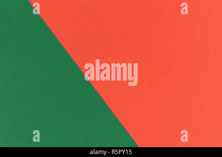 Geometrico astratto sfondo di Natale con il cinabro scuro e verde primavera colori, acquerello di Grana carta Foto Stock