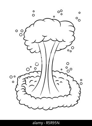 Mushroom cloud, esplosione nucleare silhouette, vettore icona simbolo di design. Foto Stock