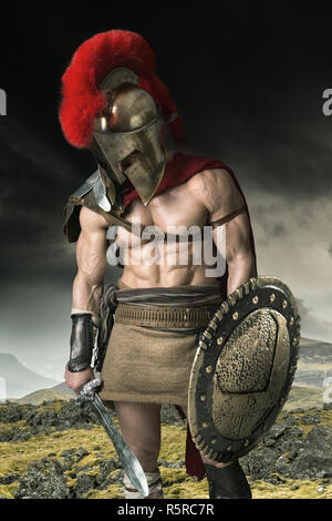 Antico soldato o un gladiatore Foto Stock