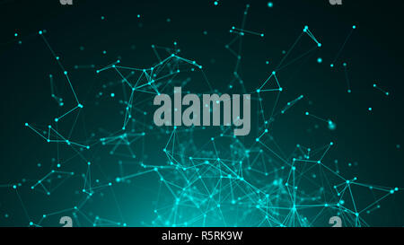 Abstract i punti di connessione. Sfondo tecnologico. Un concetto di rete 3d reso Foto Stock