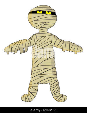 Carino halloween mummia vettore icona simbolo di design. Foto Stock