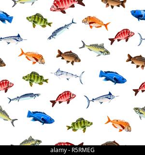 Pesci colorati modello senza giunture Illustrazione Vettoriale