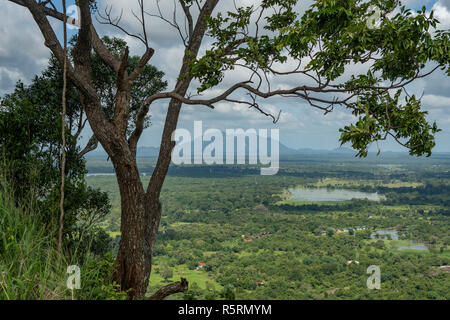 Vista nord da Lion Rock, Sigiriya, Sri Lanka Foto Stock
