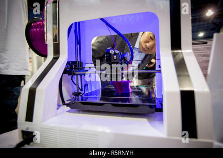 Nel 2014, la stampa 3D è stata la prossima grande cosa per l'annuale fiera internazionale CES Consumer Electronics Show di Las Vegas. Foto Stock