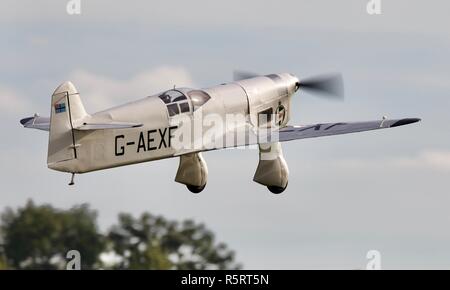 Percival Mew Gull a Shuttleworth giorno di gara su Airshow il 7 ottobre 2018 Foto Stock