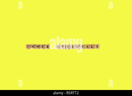 Le parole sempre dritto,tagliare Foto Stock