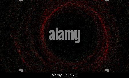 Sfondo astratto di filatura con particelle di piccole dimensioni Foto Stock