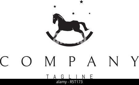 Cavallo a dondolo logo Illustrazione Vettoriale