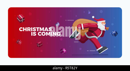 Santa Claus in esecuzione Foto Stock