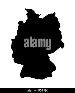 Germania mappa vettore icona simbolo design illustrazione silhouette isolati su sfondo bianco. Foto Stock