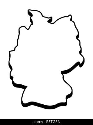 Germania mappa vettore icona simbolo design illustrazione silhouette isolati su sfondo bianco. Foto Stock
