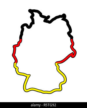 Germania mappa vettore icona simbolo design illustrazione silhouette isolati su sfondo bianco. Foto Stock