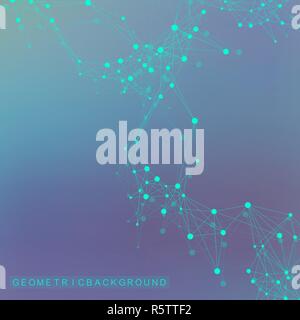 Rete globale di collegamenti con punti e linee. Networking e grande per la visualizzazione di dati sullo sfondo. Il futuristico global business. Illustrazione Vettoriale Illustrazione Vettoriale