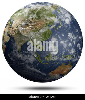 Globo terrestre - Asia e Oceania il rendering 3D Foto Stock