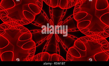 Abstract sfondo rosso. Caleidoscopio digitale Foto Stock