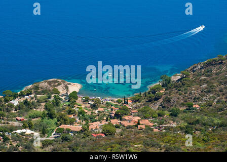 Costa di Isola del Giglio, Grosseto, Toscana, Italia Foto Stock