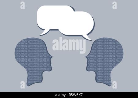 La comunicazione interpersonale. Due persone di comunicare attraverso i fumetti Illustrazione Vettoriale