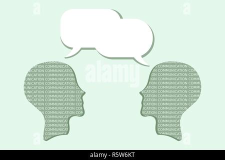 La comunicazione interpersonale. Due persone di comunicare attraverso i fumetti Illustrazione Vettoriale