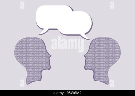 La comunicazione interpersonale. Due persone di comunicare attraverso i fumetti Illustrazione Vettoriale