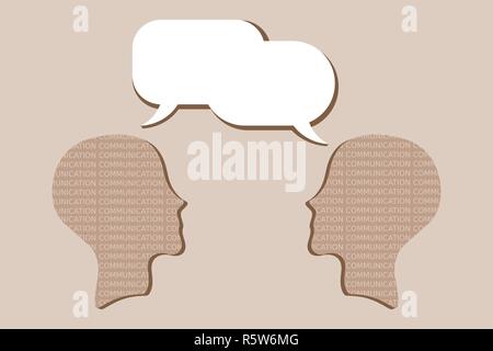 La comunicazione interpersonale. Due persone di comunicare attraverso i fumetti Illustrazione Vettoriale